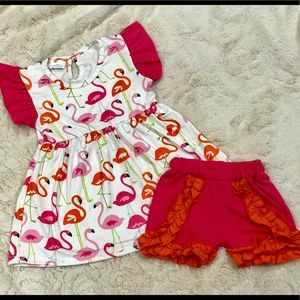 NWT Flamingo Boutique Short Set